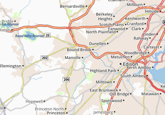 Kaart Plattegrond Manville