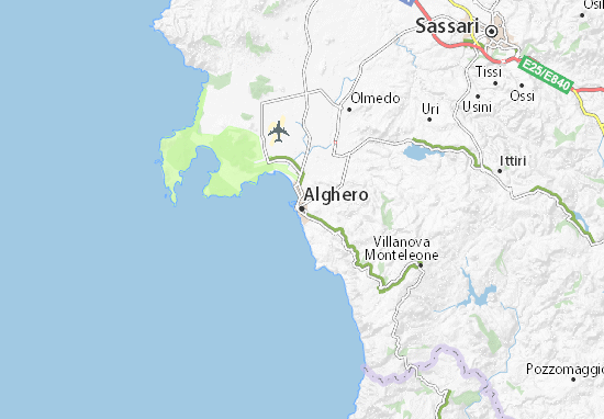 Karte Stadtplan Alghero