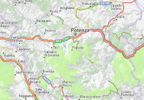 Karte Stadtplan Pignola