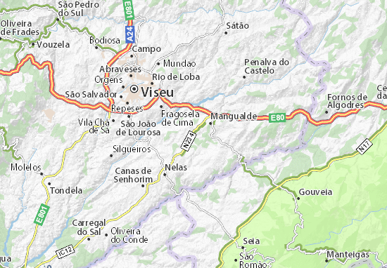 Karte Stadtplan Pinheiro de Baixo