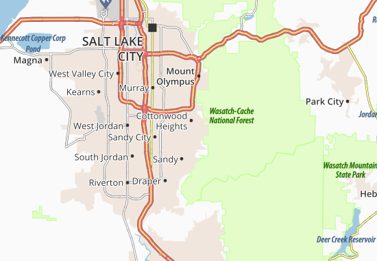 Karte Stadtplan Little Cottonwood Creek Valley