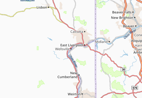 Karte Stadtplan Wellsville