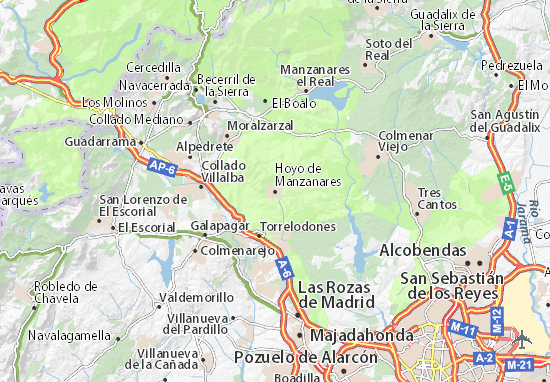 Hoyo de Manzanares Map