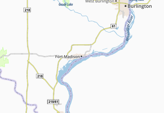 Kaart Plattegrond Fort Madison