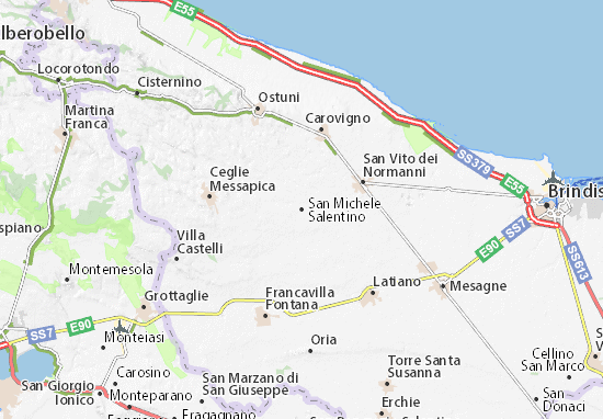 Kaart Plattegrond San Michele Salentino