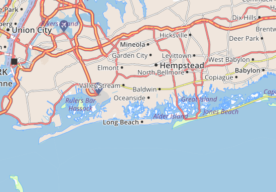 Karte Stadtplan East Rockaway