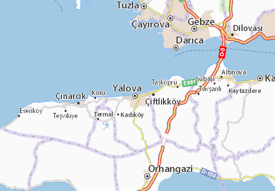 Mapa Yalova