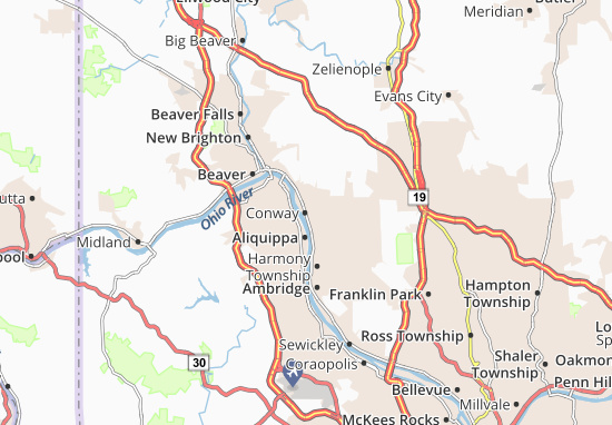 Karte Stadtplan Conway