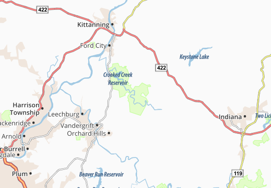 Karte Stadtplan Cochrans Mills