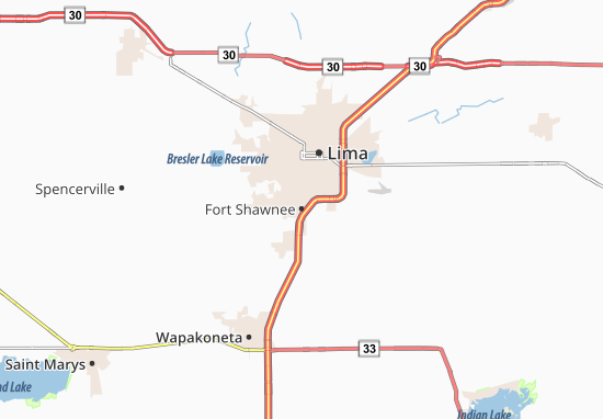 Kaart Plattegrond Fort Shawnee