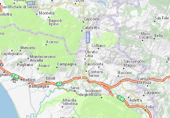 Karte Stadtplan Oliveto Citra