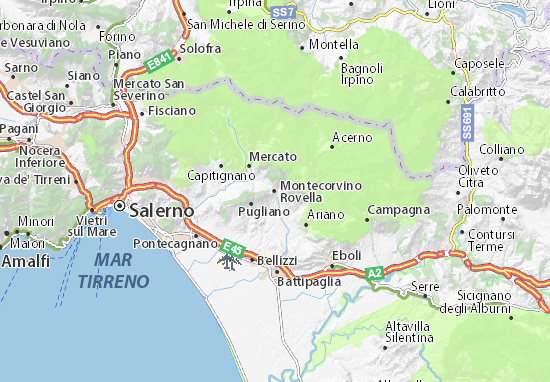Karte Stadtplan Montecorvino Rovella
