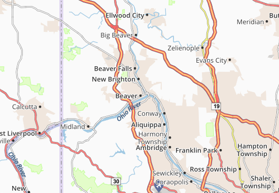 Karte Stadtplan Beaver