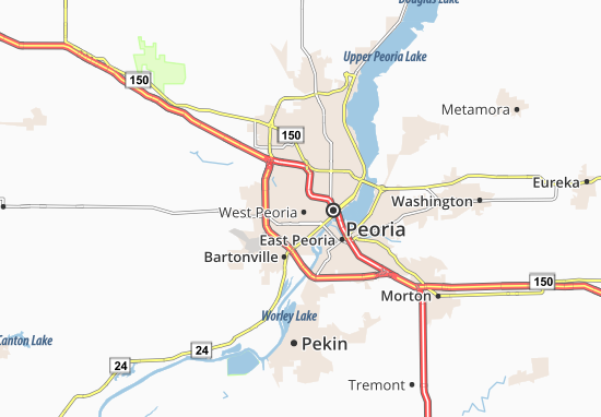Kaart Plattegrond West Peoria