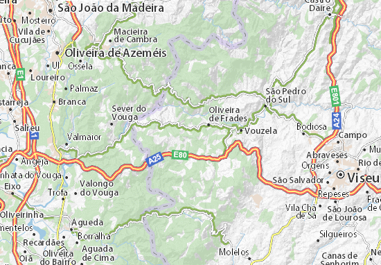 Karte Stadtplan Pinheiro de Lafões