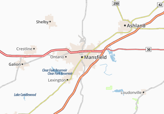 Karte Stadtplan Mansfield
