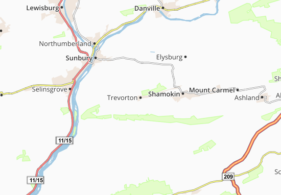 Karte Stadtplan Trevorton