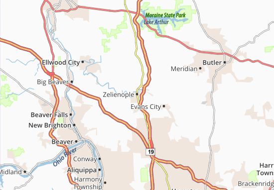 Karte Stadtplan Zelienople