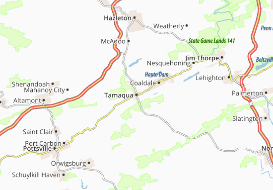 Karte Stadtplan Tamaqua