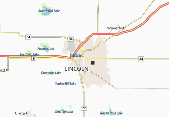 Karte Stadtplan Lincoln
