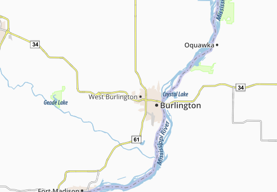 Kaart Plattegrond West Burlington