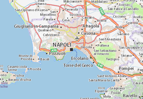 napoli karta Map of Naples   Michelin Naples map   ViaMichelin napoli karta