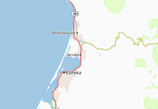 Kaart Plattegrond Arcata