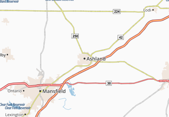 Karte Stadtplan Ashland