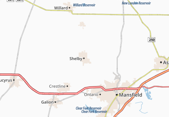 Karte Stadtplan Shelby