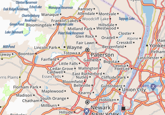 Karte Stadtplan West Paterson