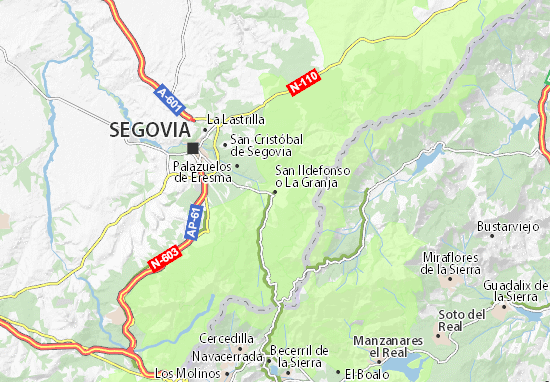 San Ildefonso o La Granja Map