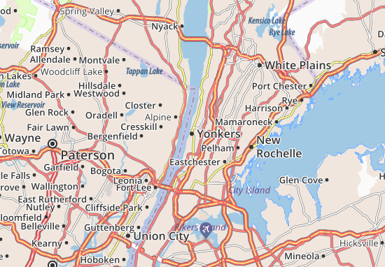 Kaart Plattegrond Yonkers