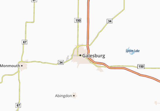 Kaart Plattegrond Galesburg