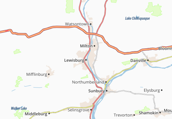 Karte Stadtplan Lewisburg