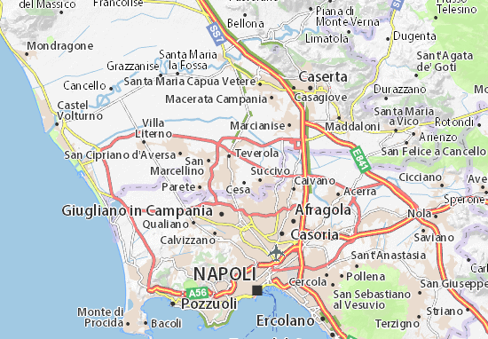 Karte Stadtplan Gricignano di Aversa