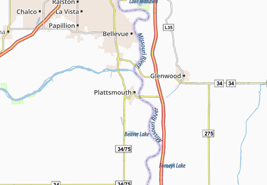 Karte Stadtplan Plattsmouth