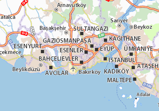 Karte Stadtplan Yıldıztepe