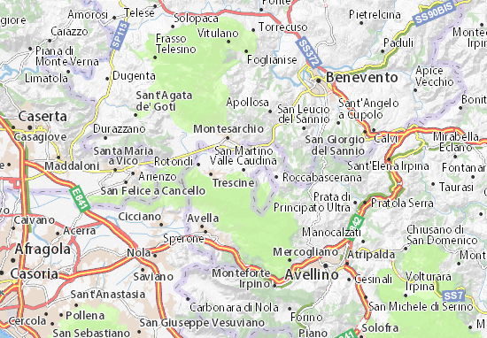 Kaart Plattegrond San Martino Valle Caudina
