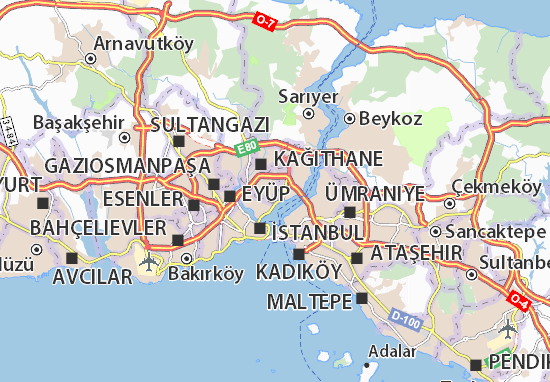 Karte Stadtplan Teşvikiye