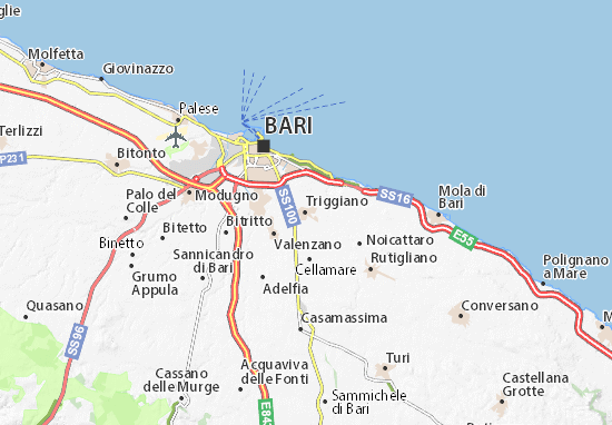 Karte Stadtplan Triggiano
