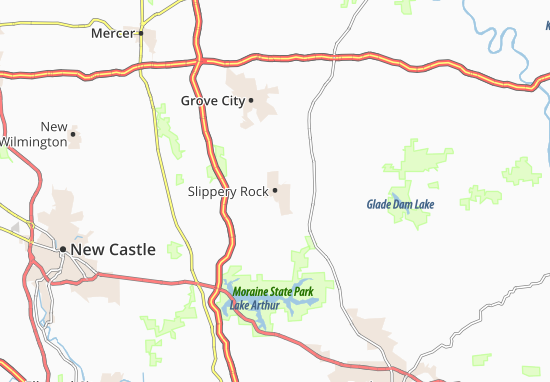 Karte Stadtplan Slippery Rock