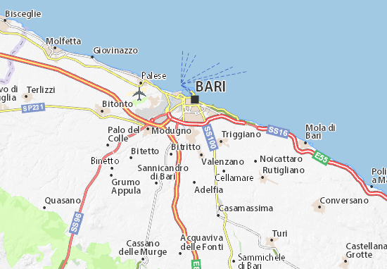 Carbonara di Bari Map