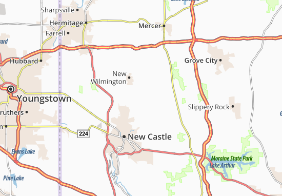 Karte Stadtplan Neshannock Falls