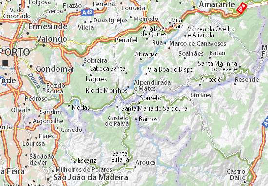 Karte Stadtplan Alpendurada e Matos