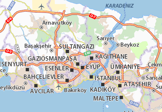 Karte Stadtplan Akşemsettin