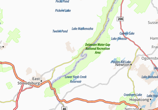 Kaart Plattegrond Bushkill