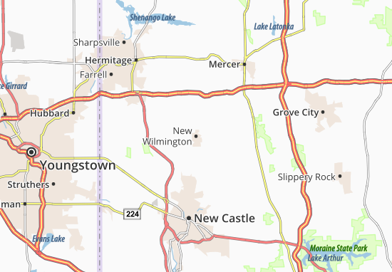 Karte Stadtplan New Wilmington
