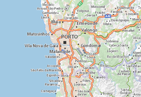 Karte Stadtplan Oliveira do Douro
