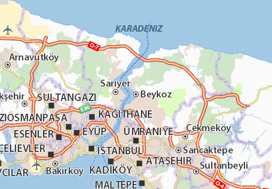Karte Stadtplan Beykoz