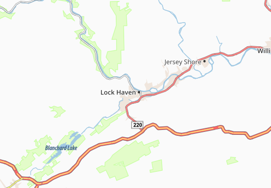 Karte Stadtplan Lock Haven